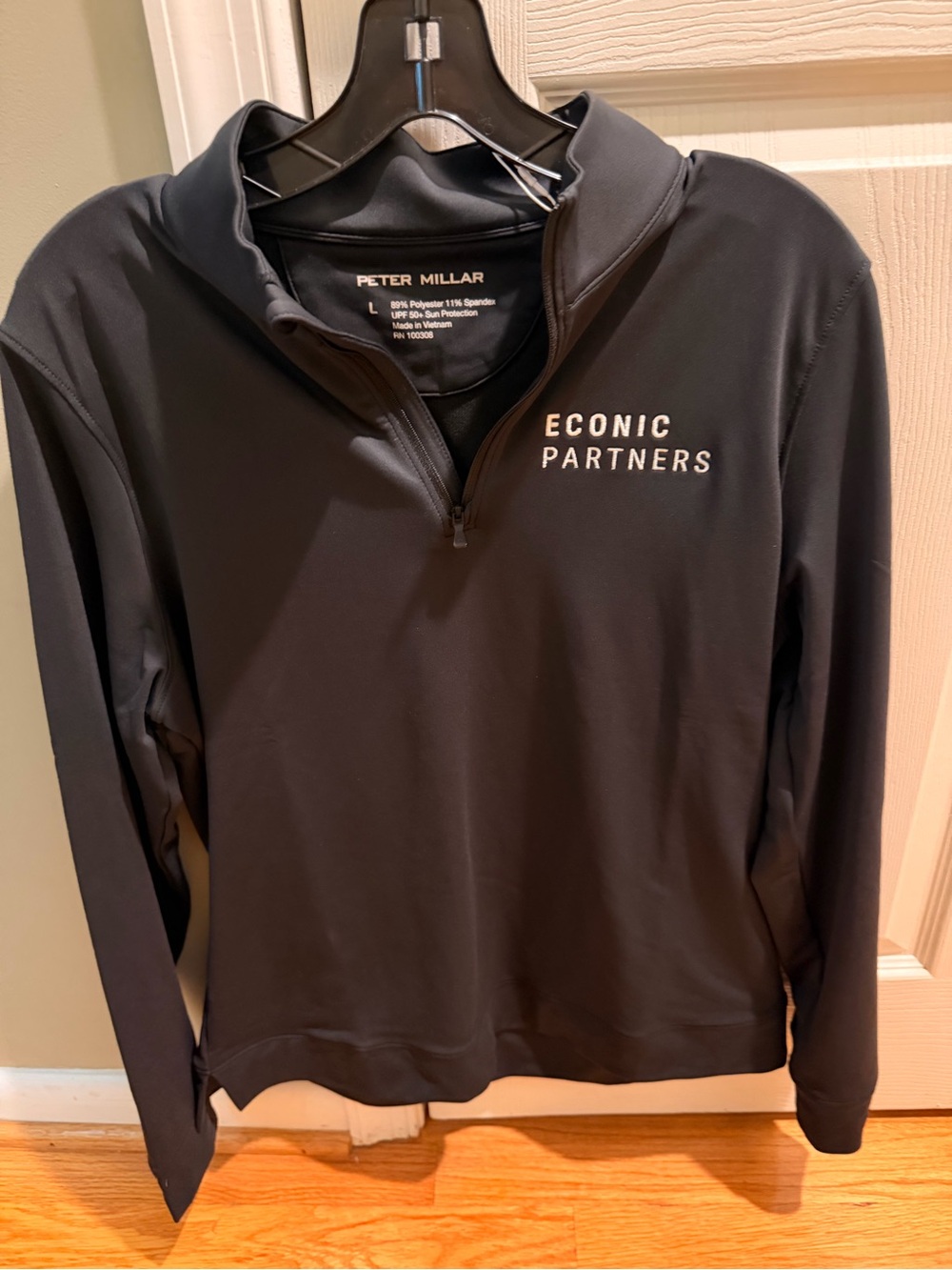 Peter Millar Black EcoNic Partners Quarter-Zip Pullover